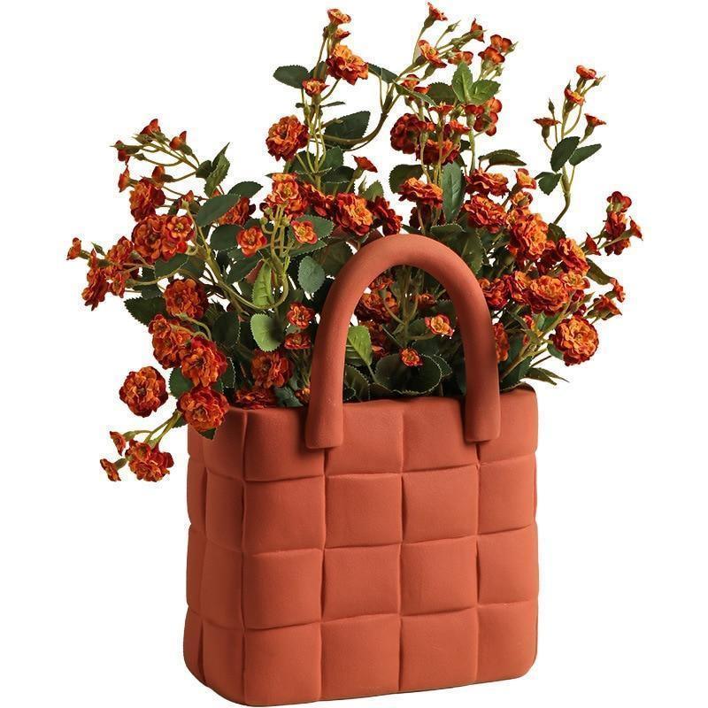 Garden Weave Basket Ceramic Vase