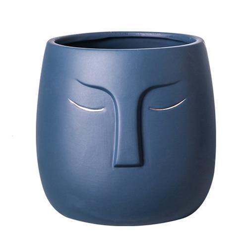 Ceramic Abstract Sleeping Face Planter