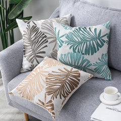 Plant Pattern Linen Pillow Case