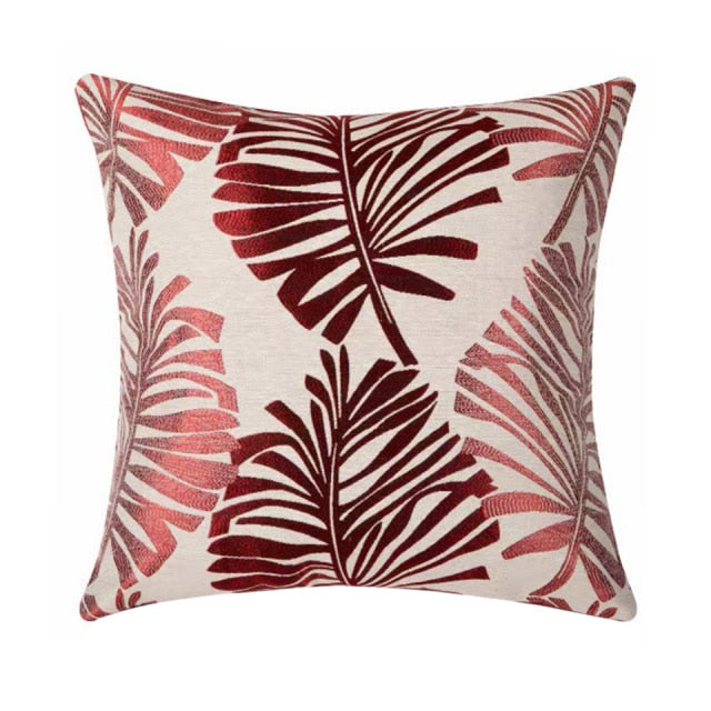 Plant Pattern Linen Pillow Case